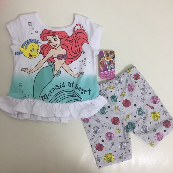 Disney Other - Disney Ariel set shorts leggings top
